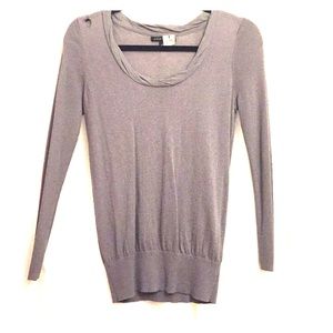 Banana Republic Gray wool modal knit top S